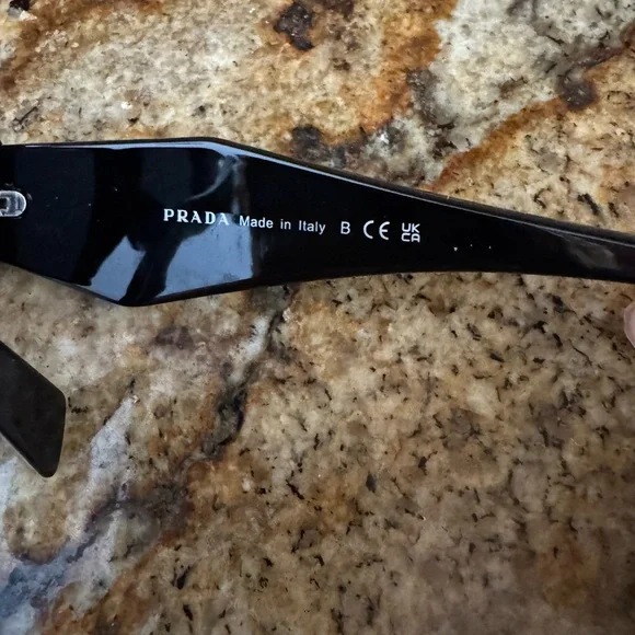 Prada Dark Rectangular Sunglasses - Picture 3 of 6